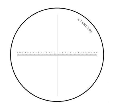 Κυκλικό template standard Hogetex LOTE0-7x-D26 Ø26 mm με σταυρόνημα και κλίμακα 0,01 mm για λούπες 7x