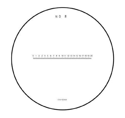 Στρογγυλό template Hogetex No 8 LOTE8-10x-D35, Ø35mm, με χάρακα 0–20 στο κέντρο