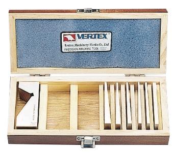 Vertex AB-163 wooden case with angle block/parallel set and foam lining in the lid