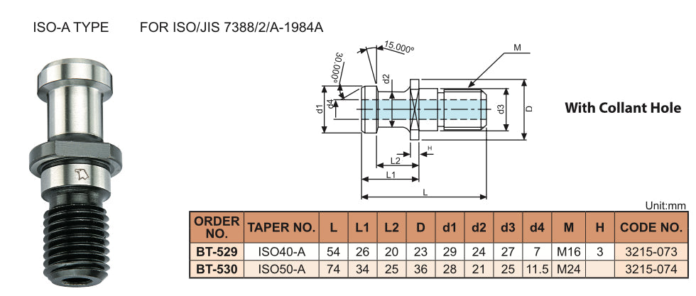 BT-529 - Pull Studs ISO-A Type για ISO JIS 7388 2 A