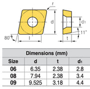 Πλακίδια - Βίντια Τόρνου Ρόμβος 80° Θετικό -