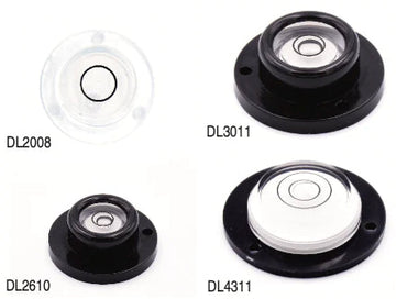 Στρογγυλά αλφάδια Richter CVR-DL, 4 μοντέλα (DL2008, DL3011, DL2610, DL4311) με φυσαλίδα σε βάση μαύρη/διάφανη