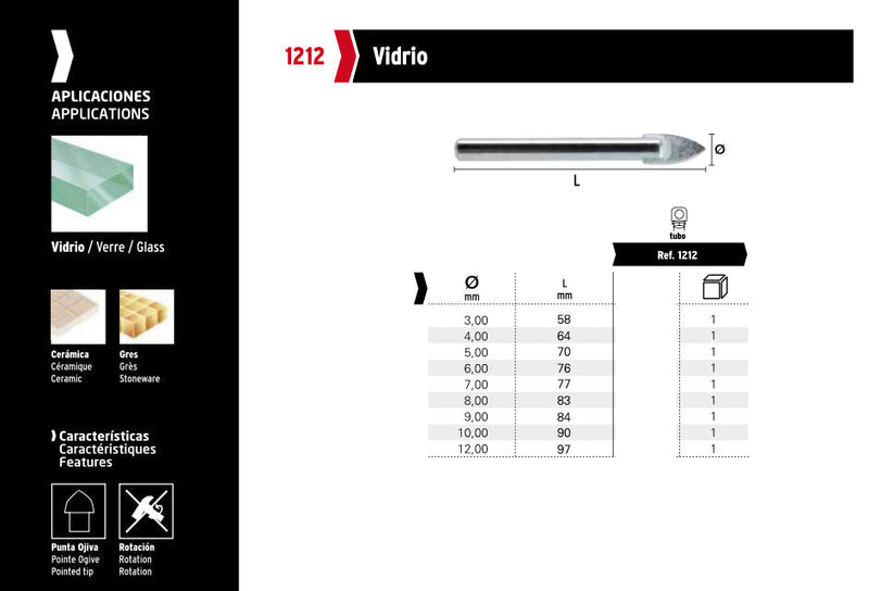 Τρυπάνια για Γυαλι Hepyc