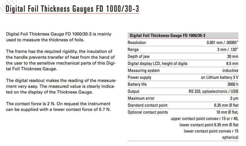 Παχύμετρο σακούλας - λεπτών εύκαμπτων υλικών Kafer