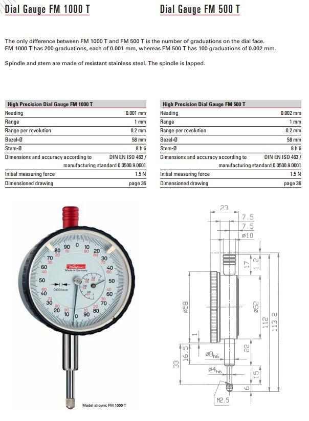 Μετρητικό Ρολόι Γράφτη - 0.001mm Kafer
