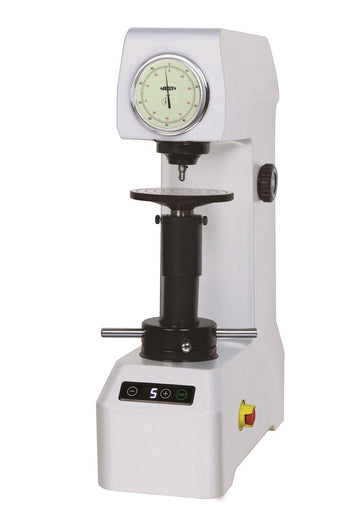 Insize HDT-RA151 benchtop analogue Rockwell hardness tester with round dial and black/white test anvil