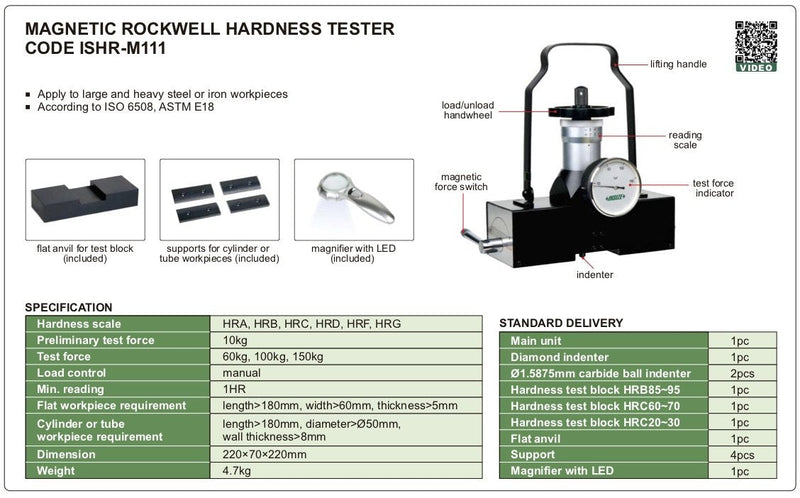 Μαγνητικό Σκληρόμετρο Rockwell Insize