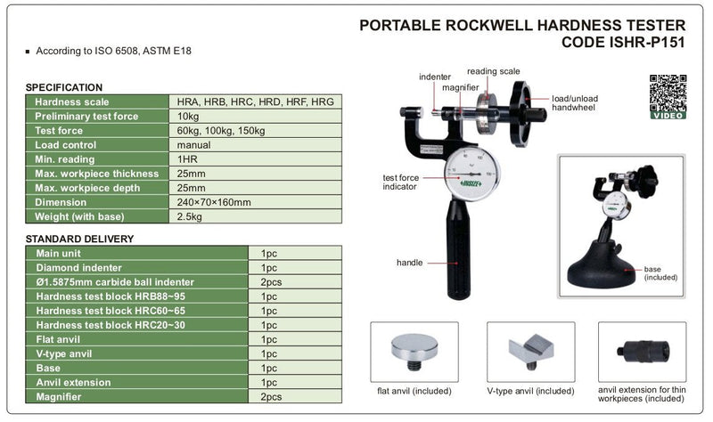 Φορητό Σκληρόμετρο Rockwell Insize