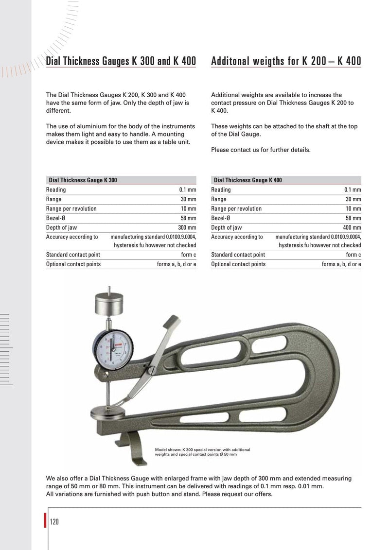 Παχύμετρο μέτρησης δέρματος κτλ (μαλακά υλικά) Kafer