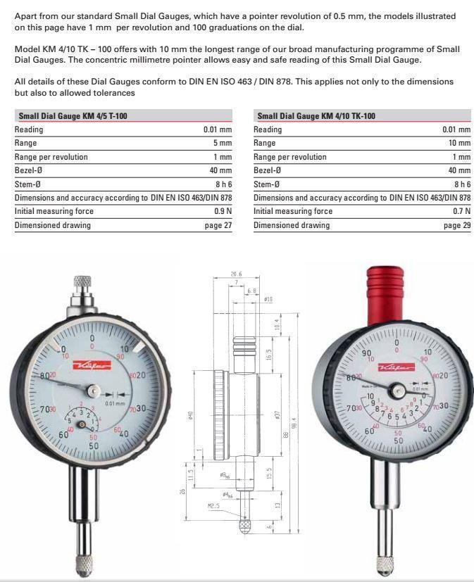 Μετρητικό Ρολόι Γράφτη - Μικρό  Ø40mm - με μεγάλο δεύτερο δείκτη Kafer