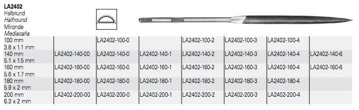 LA2402 - Λίμα Ωρολογοποιού Μισοστρόγγυλη  140 - 180