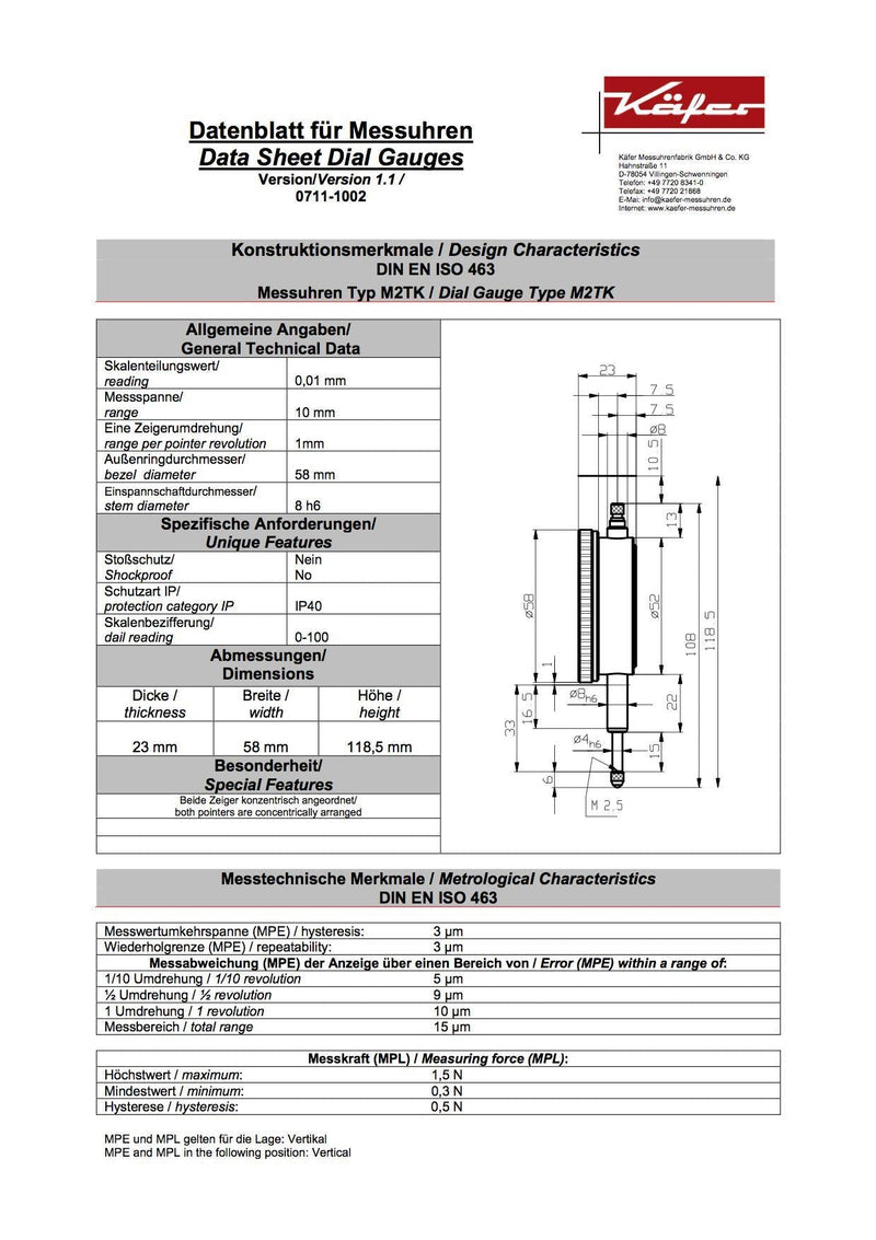 Ρολόι Γράφτη  με μεγάλο δεύτερο δείκτη Kafer
