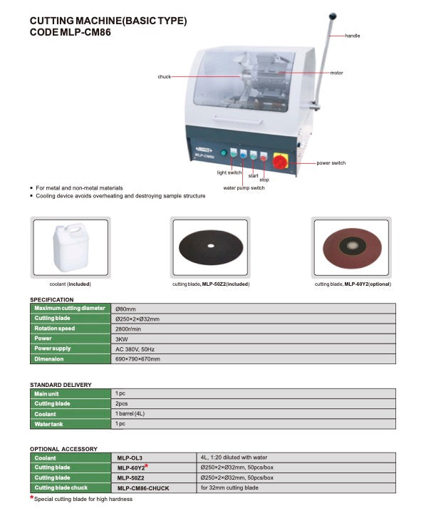 Μηχάνημα Κοπής Μεταλλογραφίας Insize