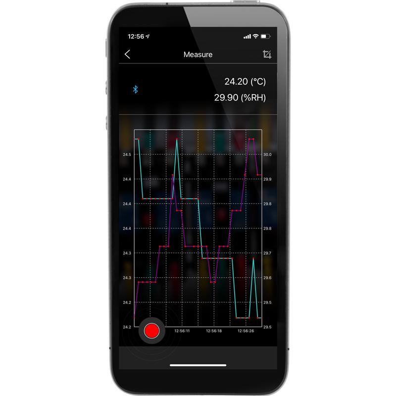 Υγρασιόμετρο & Θερμόμετρο Χώρου - Σημείο Δρόσου - Υγρού Βολβού - Bluetooth Android IOS Pce