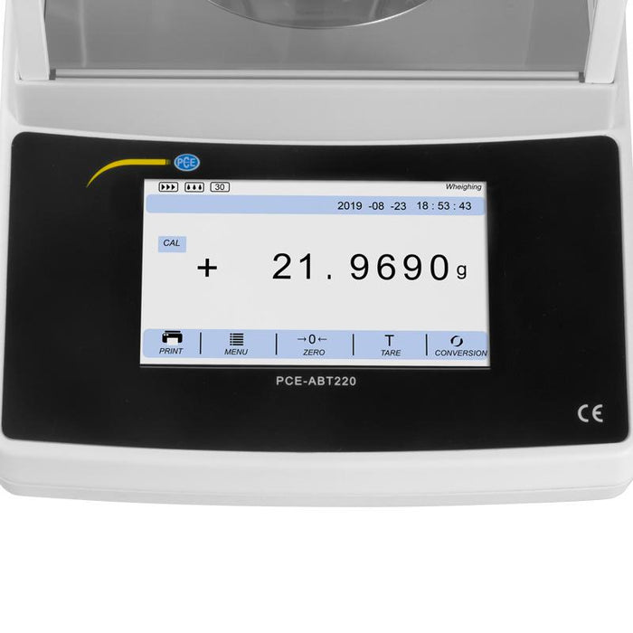 PCE-ABT 220 - Zυγός Αναλυτικός εώς 220gr με ανάγνωση 0.0001gr και touch screen