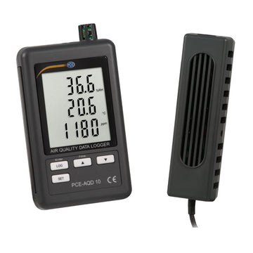 PCE Instruments PCE-AQD 10 data logger with large display and external CO2/humidity/temperature sensor