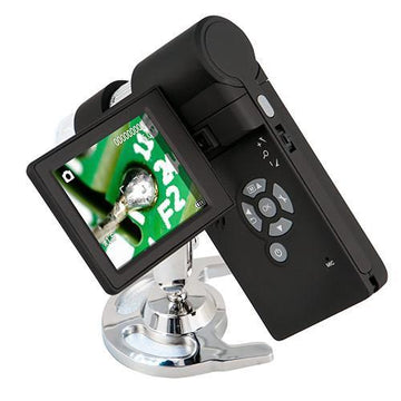 PCE Instruments PCE-DHM 10 digital microscope with TFT display, black body and metal stand
