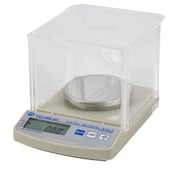 PCE Instruments PCE-DMS 200 paper scale with transparent draft shield and 200 g digital LCD display