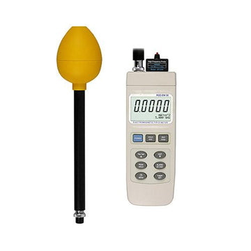 Μετρητής ραδιοσυχνοτήτων tri-axis PCE Instruments PCE-EM 30 με οθόνη LCD και κίτρινη κεραία/αισθητήρα RF σε ράβδο