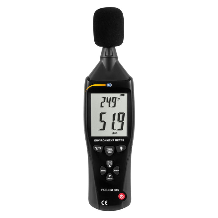 PCE-EM 883 - Ανεμόμετρο- Υγρασιόμετρο - Θερμόμετρο - Ηχόμετρο - Φωτόμετρο