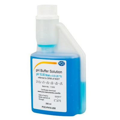 Διάλυμα βαθμονόμησης PCE Instruments pH10 PCE-PH10, μπλε pH buffer solution σε πλαστικό μπουκάλι 250 ml