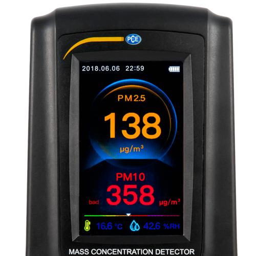 PCE-RCM 11 - Μετρητής Σκόνης - Ποιότητας Αέρα - PM2.5 / PM10 - Συναγερμός - TVOC - Φορμαλδεΰδης - Datalogger