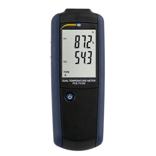Ψηφιακό θερμόμετρο 2 θερμοστοιχείων PCE Instruments PCE‑T312N με μεγάλη οθόνη LCD και κουμπί on/off