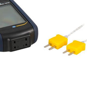 Ψηφιακό θερμόμετρο PCE Instruments PCE-T312N με διπλή είσοδο και 2 κίτρινους ακροδέκτες θερμοστοιχείου τύπου K
