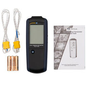 Ψηφιακό θερμόμετρο 2 θερμοστοιχείων PCE Instruments PCE-T312N με μεγάλη οθόνη, 2 αισθητήρες και μπαταρίες