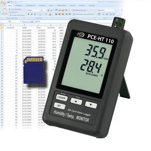 PCE-THB 40 - Υγρασιόμετρο- Θερμόμετρο Χώρου-Βαρόμετρο με κάρτα SD