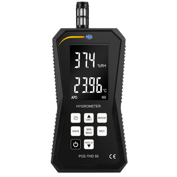 Υγρασιόμετρο-θερμόμετρο PCE Instruments PCE-THD 50 με μεγάλη οθόνη, αισθητήρα επάνω και πλήκτρα λειτουργιών