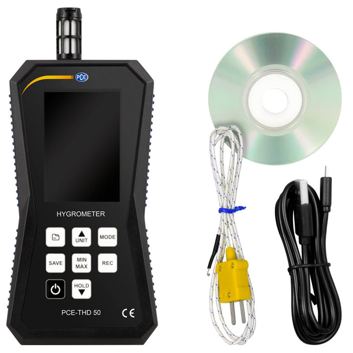 PCE-THD 50 - Υγρασιόμετρο & Θερμόμετρο Χώρου Σημείο Δρόσου - Υγρού Bολβού - USB (Datalogger)