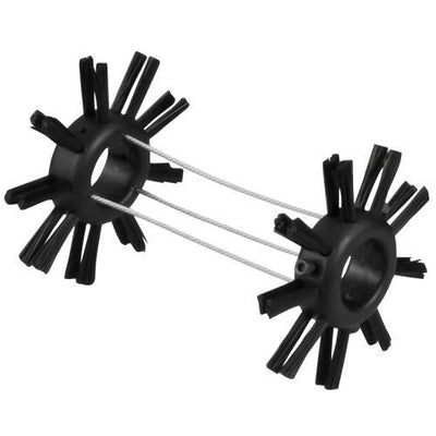 Οδηγοί βουρτσάκια PCE Instruments PCE-VE-CB, μαύρα με δύο κυκλικές βούρτσες και συρματόσχοινα σύνδεσης