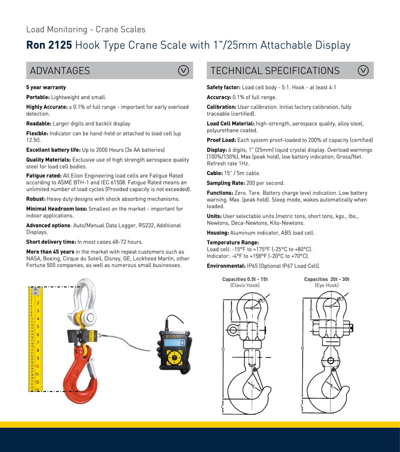 Γερανοζυγός εώς 30 τόνους  με αποσπώμενη οθόνη Eilon