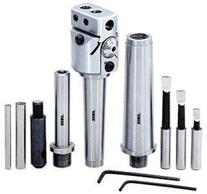 Boring Heads 38mm SET with MT2+MT3+Ø12 Taper & HSS Cutters Ø8 mm