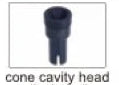 Ανταλλακτική κεφαλή cone cavity για στροφόμετρο Insize SPI-9222-199-CAVITY, μαύρη πλαστική μύτη κώνου