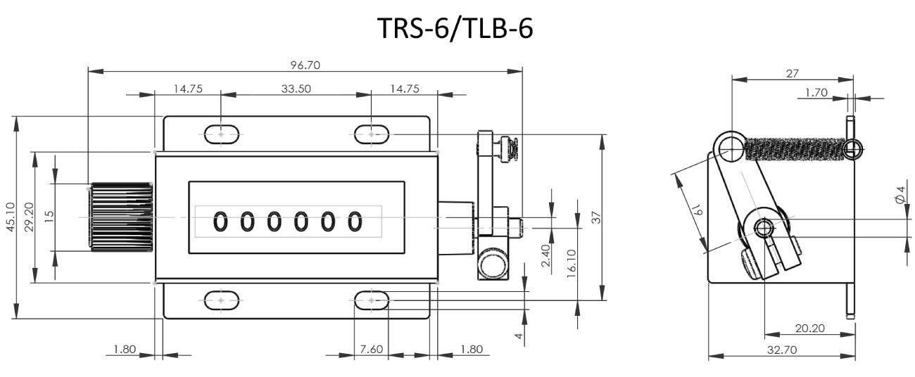 TRS-6 - Counter Παλινδρομικό 6 ψηφίων Δεξί