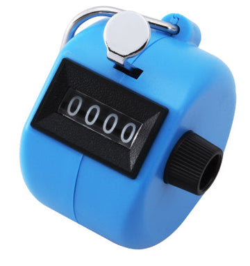 Μπλε χειροκίνητος μετρητής προσωπικού Counter TY-600B με μαύρη οθόνη 4 ψηφίων και δαχτυλίδι στήριξης