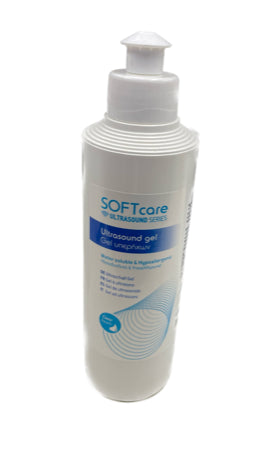 Μπουκάλι gel υπερήχων SoftCare 250 ml με λευκό καπάκι, μοντέλο U-GEL-250