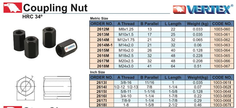 Παξιμάδια Μούφα Δέστρας Vertex