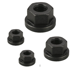 Παξιμάδια δέστρας Vertex V-4512, μαύρα εξάγωνα με φλάντζα, σετ τεσσάρων τεμαχίων