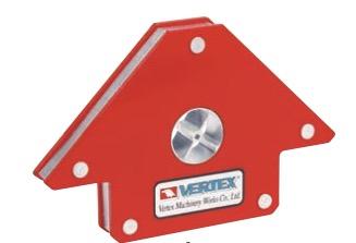 Μαγνητικό τρίγωνο συγκόλλησης Vertex VCC-33, κόκκινο μεταλλικό με κεντρικό δίσκο και οπές στερέωσης