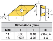 Πλακίδια - Βίντια Τόρνου Ρόμβος 35° Θετικό -