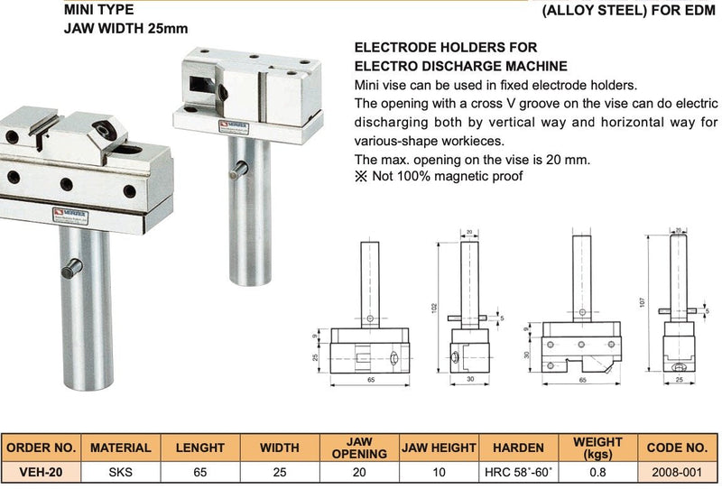 Mέγγενη INOX Ηλεκτροδιάβρωσης EDM Ece