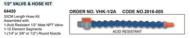 VHK-1/2A - Σετ Σωληνας Ακροφυσιο Διακοπτης 1/2 Σαπουνελαίου 33cm για σύστημα ΑΝΤΟΧΗ ΣΕ ΟΞΕΑ