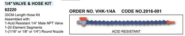 VHK-1/4A - Σετ Σωληνας Ακροφυσιο Διακοπτης Σαπουνελαίου 33cm για σύστημα 1/4 ΑΝΤΟΧΗ ΣΕ ΟΞΕΑ