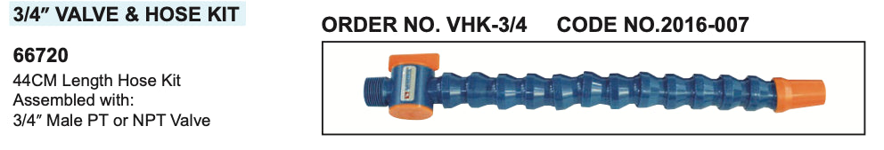 VHK-3/4 - Σετ Σωληνας Ακροφυσιο Διακοπτης Σαπουνελαίου 44cm για σύστημα 3/4