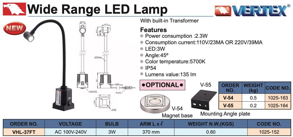 VHL-37FT - Φωτιστικό LED Wide Range
