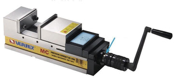 Vertex MC Power VMC-100HV compact hydraulic CNC vise with handle and grey-black aluminium/steel body