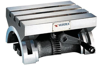 Επικλινόμενο τραπέζι φρέζας Vertex VP-180 με αυλακώσεις T και χειρομοχλό ρύθμισης κλίσης, μεταλλικό σώμα